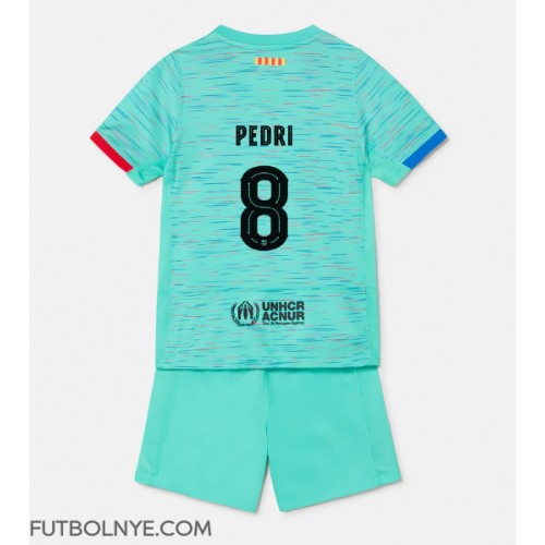 Camiseta Barcelona Pedri Gonzalez #8 Tercera Equipación para niños 2023-24 manga corta (+ pantalones cortos)